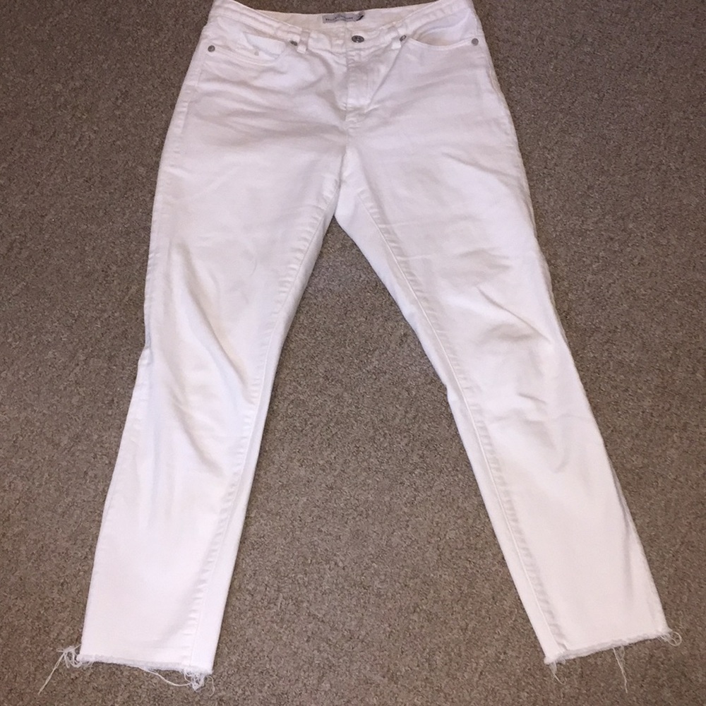 LL Bean high waisted white skinny pants jeans 6